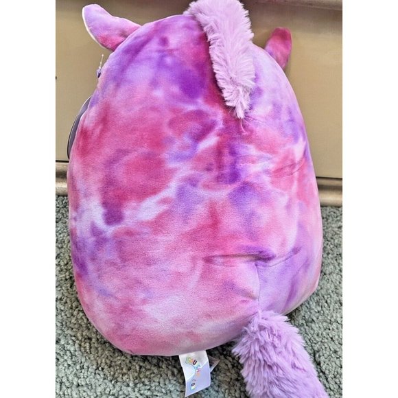 NEW SQUISHMALLOWS VALENTINES 2023 14 INCH LOLA THE UNICORN PURPLE PINK TIE DYE - Picture 3 of 5